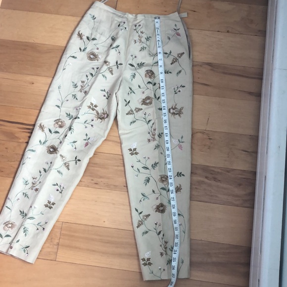 Vintage Talbots embroidered silk and linen pants size 6 petite. - Picture 6 of 6